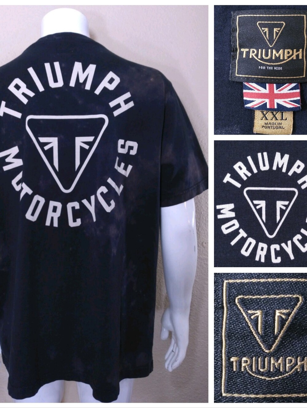 TRIUMPH MOTORCYCLES T Shirt XXL Mens 2XL Short Sleeve GRAPHIC TEE Biker LOGO SS